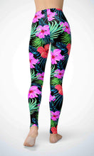 Load image into Gallery viewer, Black pink flower legging - Shopping ing
