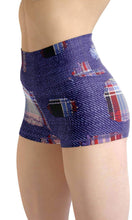 Load image into Gallery viewer, Broken grid high waist yoga shorts - Shopping ing