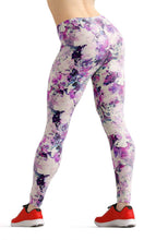Load image into Gallery viewer, Purple flowers high waist yoga pants - Shopping ing
