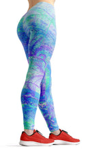Load image into Gallery viewer, Purple and green bank high waist yoga pants - Shopping ing
