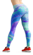 Load image into Gallery viewer, Purple and green bank high waist yoga pants - Shopping ing
