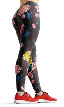 Load image into Gallery viewer, Yellow pink flowers high waist yoga pants - Shopping ing
