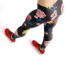 Load image into Gallery viewer, Yellow pink flowers high waist yoga pants - Shopping ing
