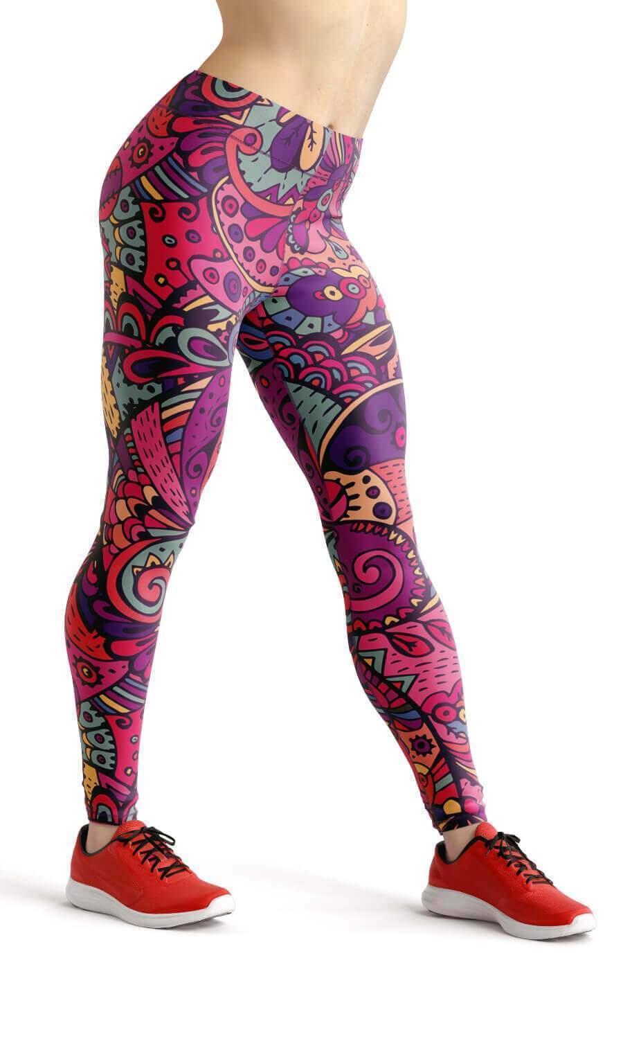 Abstract garden high waist yoga pants - Shopping ing