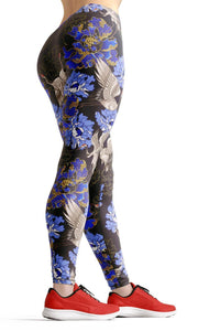 Birds in flowers high waist yoga pants - Shopping ing