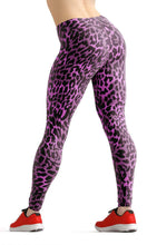 Load image into Gallery viewer, Mature purple leopard high waist yoga pants - Shopping ing
