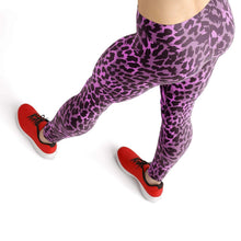 Load image into Gallery viewer, Mature purple leopard high waist yoga pants - Shopping ing
