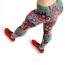 Load image into Gallery viewer, Elephant and flower high waist yoga pants - Shopping ing
