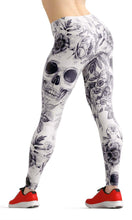 Load image into Gallery viewer, White skull high waist yoga pants - Shopping ing
