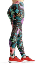 Load image into Gallery viewer, Black flower high waist yoga pants - Shopping ing
