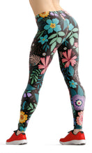 Load image into Gallery viewer, Black flower high waist yoga pants - Shopping ing
