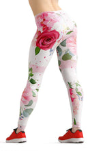Load image into Gallery viewer, Pink roses high waist yoga pants - Shopping ing
