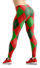 Load image into Gallery viewer, Red and green plaid high waist yoga pants - Shopping ing
