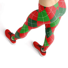 Load image into Gallery viewer, Red and green plaid high waist yoga pants - Shopping ing
