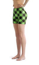 Load image into Gallery viewer, Green check print super hot shorts - Shopping ing

