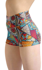 Abstract seasons high waist yoga shorts - Shopping ing