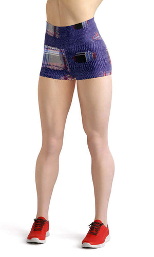 Broken grid high waist yoga shorts - Shopping ing