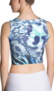 Blue leopard skin sports crop top - Shopping ing