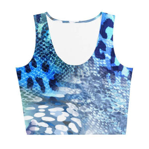 Blue leopard skin sports crop top - Shopping ing