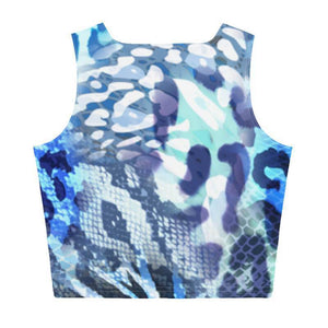 Blue leopard skin sports crop top - Shopping ing