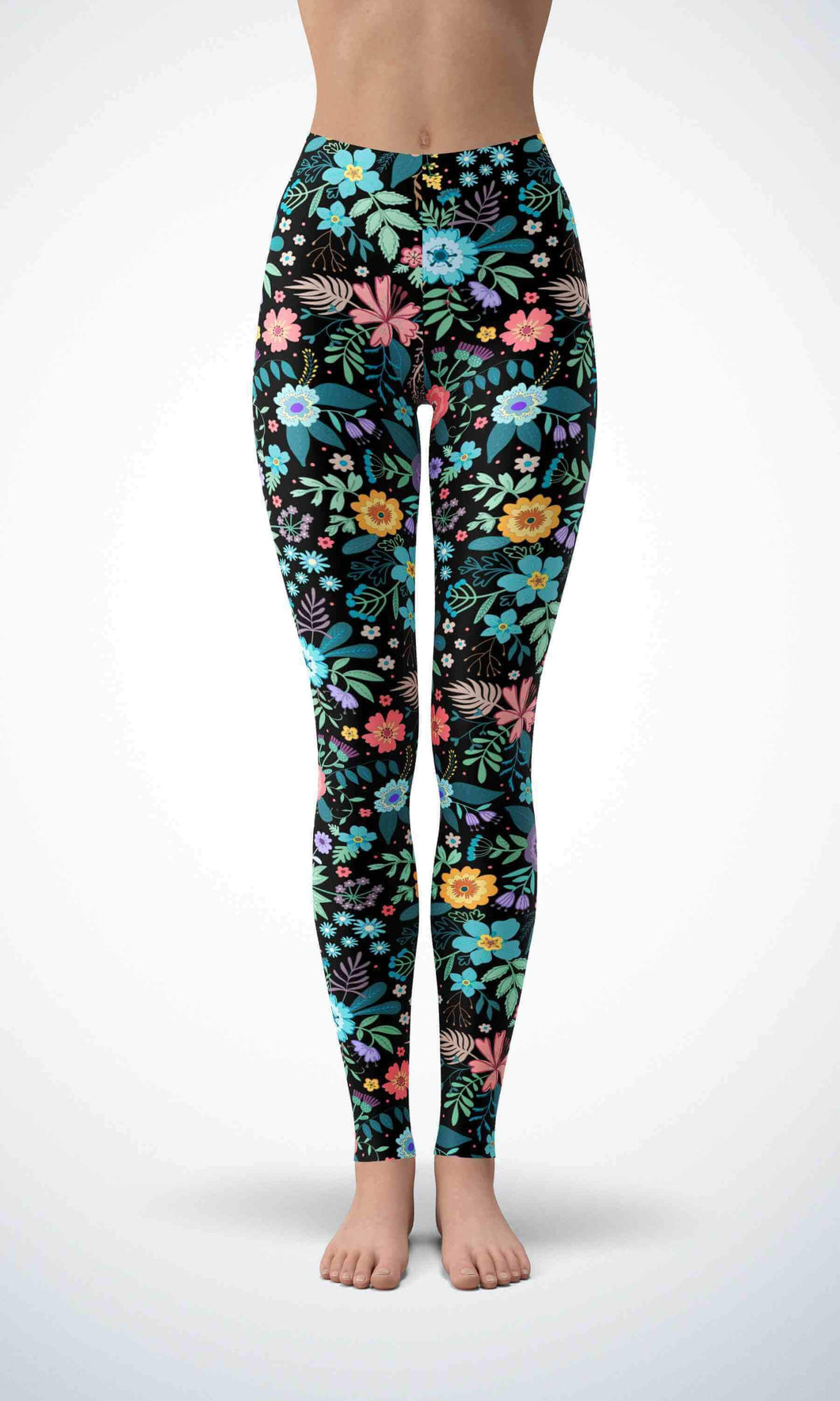 Black flower garden legging - Shopping ing