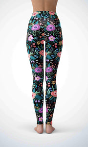 Black flower garden legging - Shopping ing