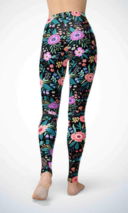 Black flower garden legging - Shopping ing