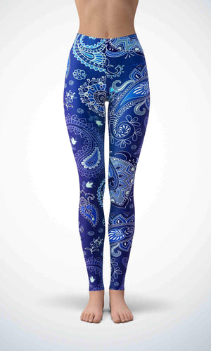 Blue paper print legging - Shopping ing