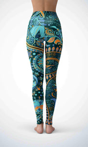 Blue painting legging - Shopping ing