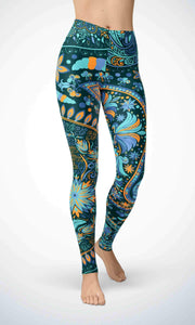 Blue painting legging - Shopping ing