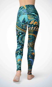 Blue painting legging - Shopping ing