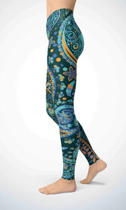 Blue painting legging - Shopping ing