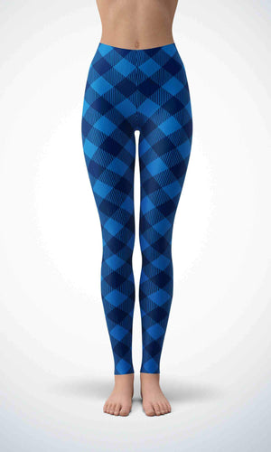 Blue check print legging - Shopping ing