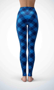 Blue check print legging - Shopping ing