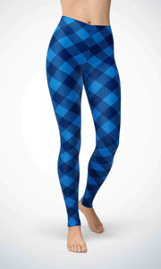 Blue check print legging - Shopping ing