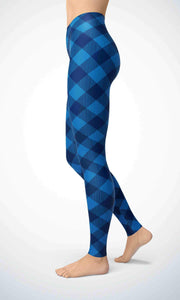 Blue check print legging - Shopping ing