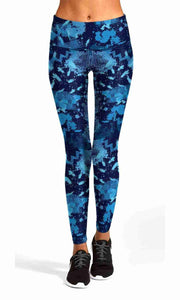 Blue camo print workout yoga pants - Shopping ing