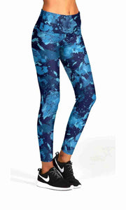 Blue camo print workout yoga pants - Shopping ing