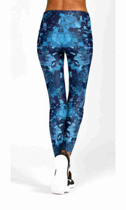 Blue camo print workout yoga pants - Shopping ing