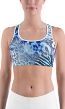 Load image into Gallery viewer, Blue leopard skin sports bra - Shopping ing
