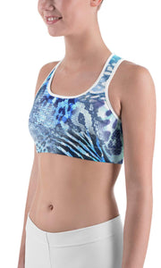 Blue leopard skin sports bra - Shopping ing