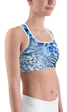 Load image into Gallery viewer, Blue leopard skin sports bra - Shopping ing
