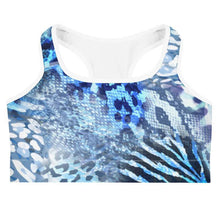 Load image into Gallery viewer, Blue leopard skin sports bra - Shopping ing
