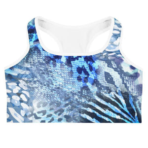 Blue leopard skin sports bra - Shopping ing